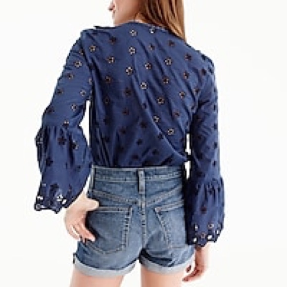J Crew Tall Floral Eyelet Top - Picture 2 of 5
